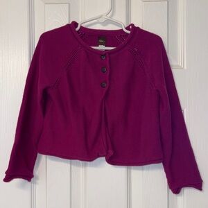 Tea - Girls' Berry Purple Knit Cardigan